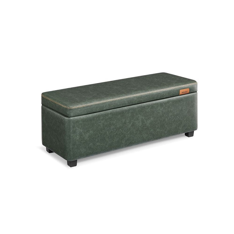 Home Mid-Century Modern Green Storage Ottoman Q1810