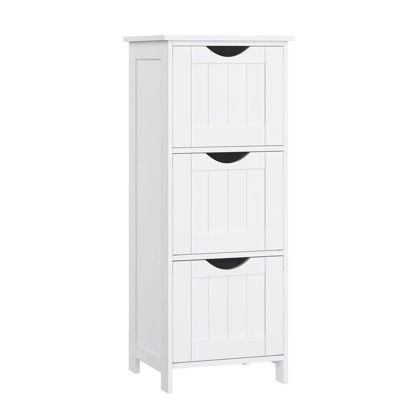 Home White Freestanding Cabinet with 3 Drawers D0494