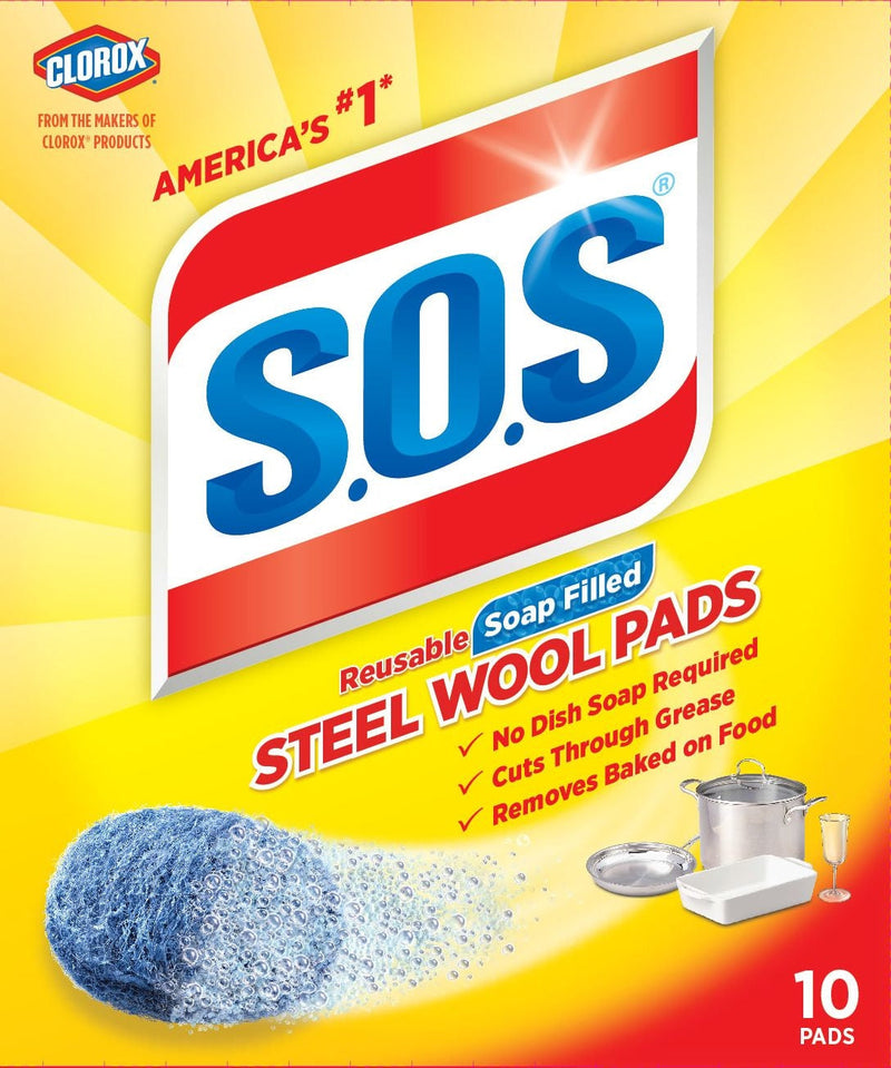 All-Purpose No-Scratch Steel Wool Soap Pads / Scrub Sponges, 10-pk U4165
