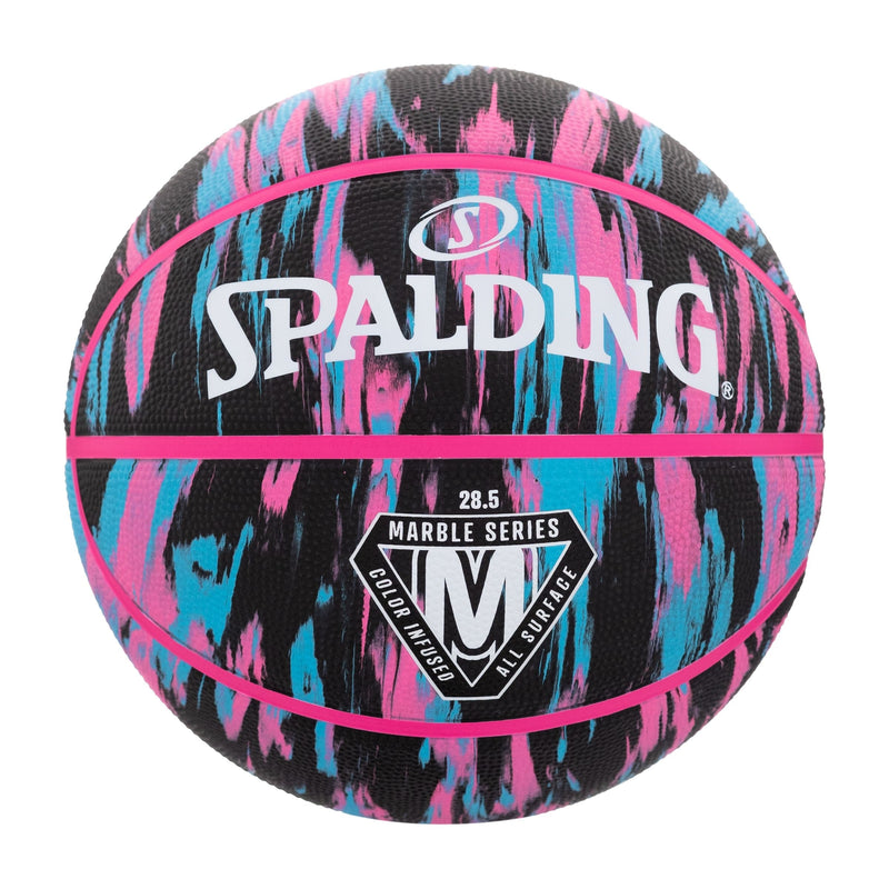 Marble Series 4Her Outdoor Rubber Basketball, Size 6 (28.5-in), Black/Pink R8928