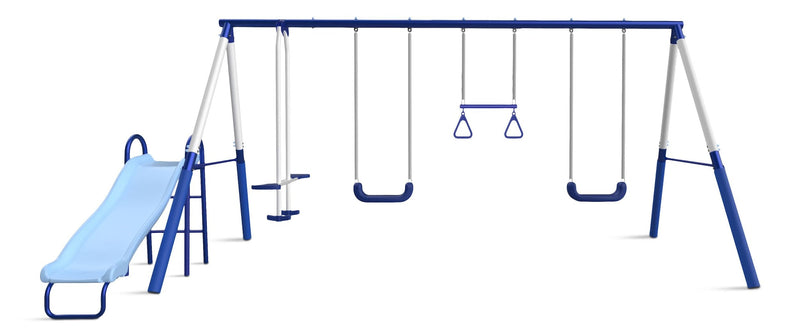 Arcadia Star Kids' 5-Station Burst Metal Swing Set Combo with Slide N0729