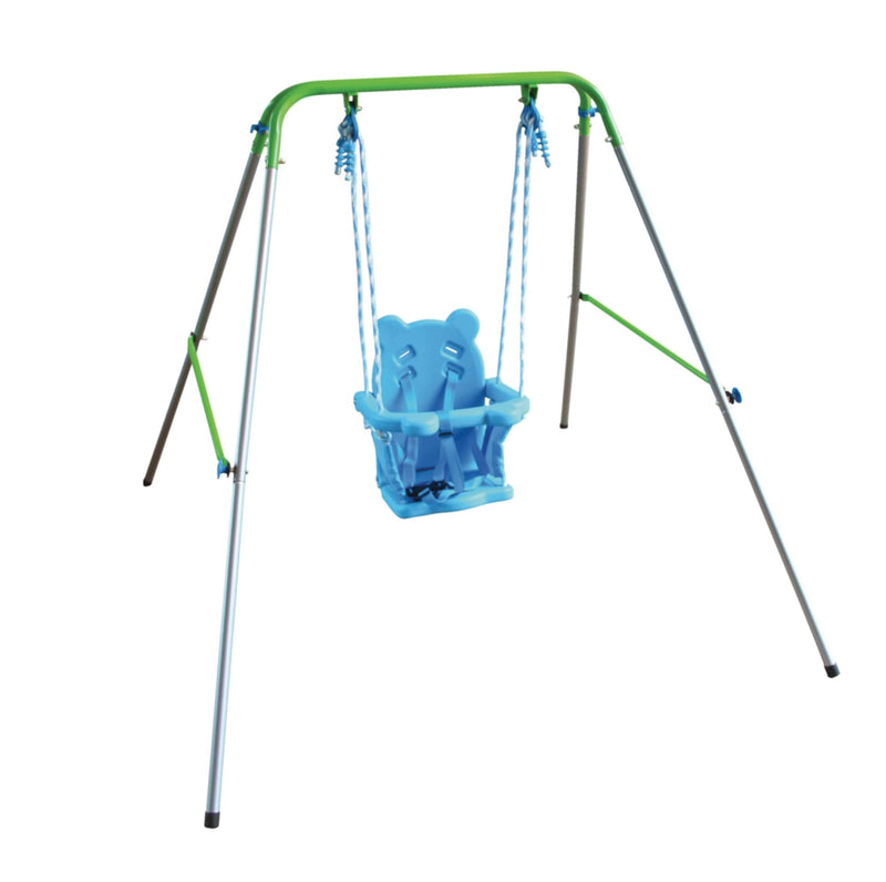 Outdoor Foldable Metal/Steel Swing Set, Ages 12-36 Months, 55-lb Capacity H4254