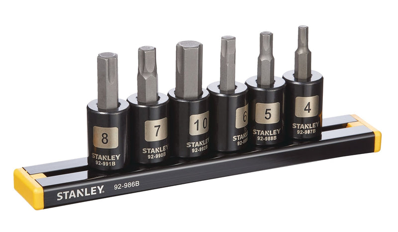 Professional Grade Black Chrome Hex Bit Socket Set, Metric, 6-pc Y2124