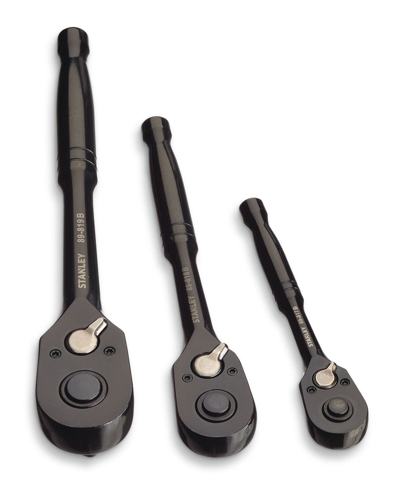 Professional Grade Black Chrome Ratchet Set, 3-pc F0526