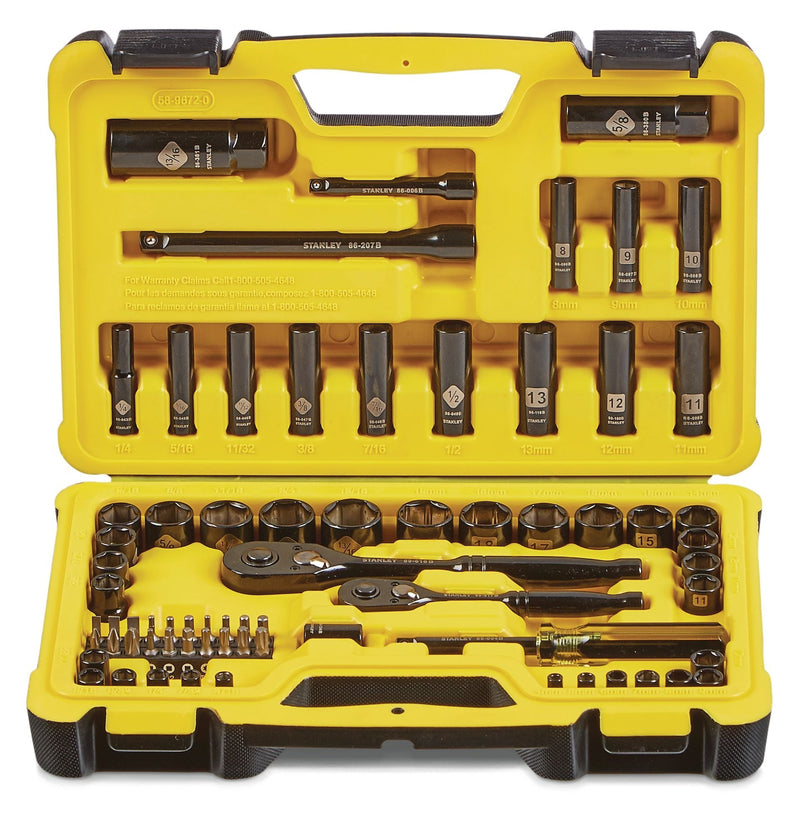 Professional Grade Black Chrome Socket Set, 70-pc, SAE/Metric O7495