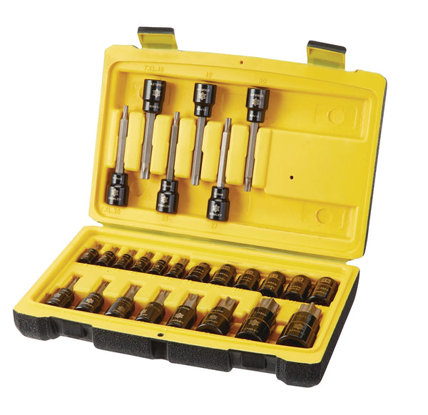 Professional Grade Black Chrome Star-drive Bit Socket Set, 26-pc, SAE/Metric B4819