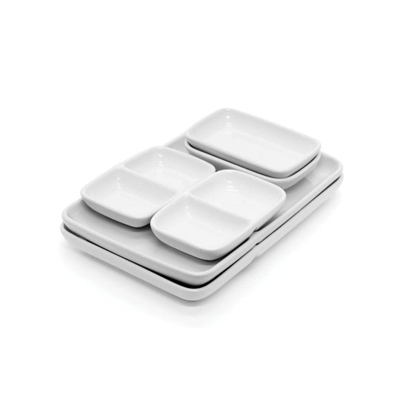 Oven & Dishwasher Safe Ceramic Fondue Plate, Serves 2, 6-pc Q0833