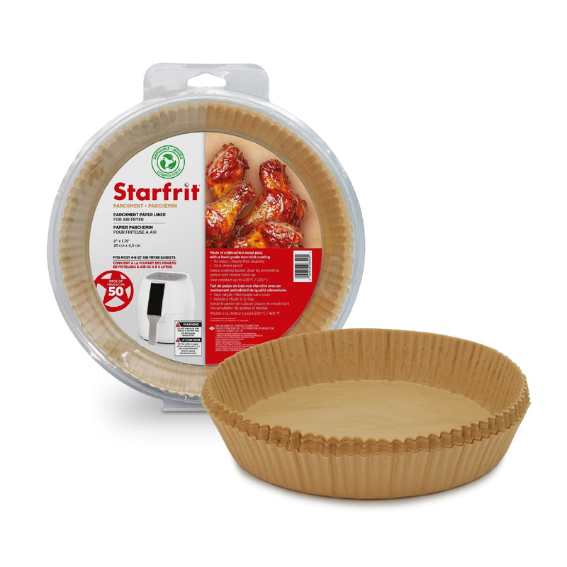 Round Non-Stick Parchment Paper Air Fryer Liner, 50-pk G7559