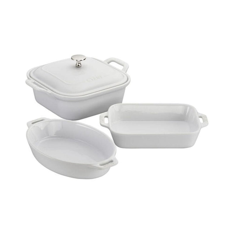 White Non-Stick Ceramic Mixed Baking Set, 4-pc A448