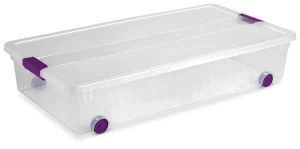 ClearView Latch Wheeled Underbed Storage Box, 57-L Z9667