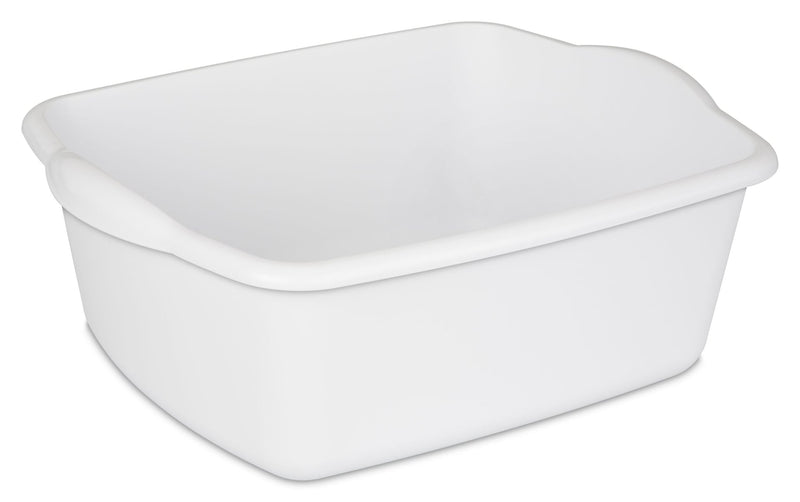 Plastic Kitchen Wash Basin/Dish Pan For Home & Camping, White, 12-Quart N7667