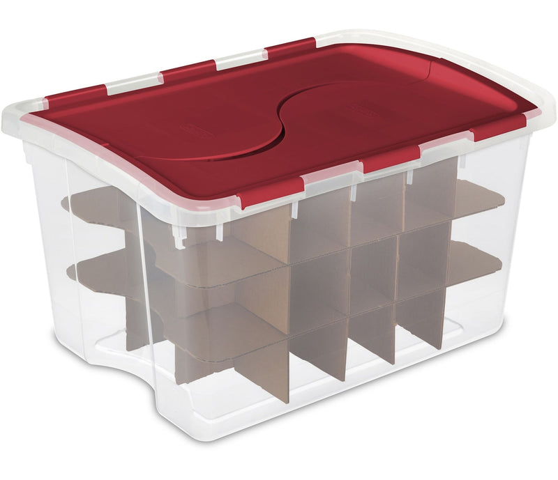 Transparent Ornament Storage Box with Flip-top Lid, 45-L F4188