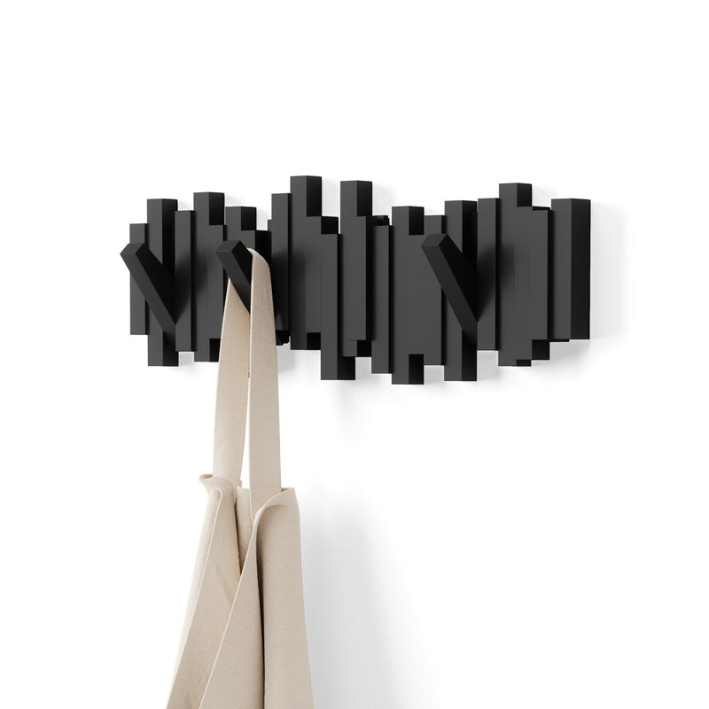 Sticks Multi 5 Hook Rack, Black N4445
