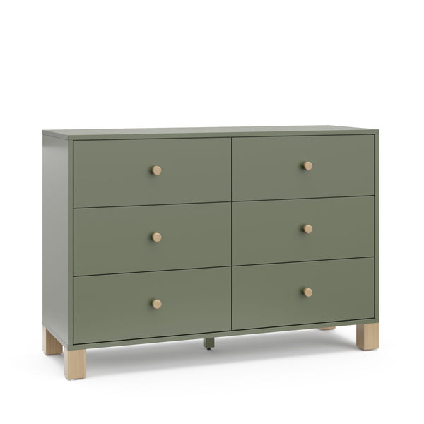 California 6-Drawer Olive/Driftwood Double Dresser/Chest I9953
