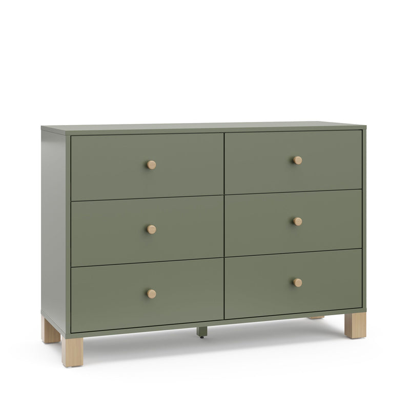 California 6-Drawer Olive/Driftwood Double Dresser/Chest I9953