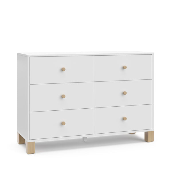 California 6-Drawer White/Driftwood Double Dresser/Chest W0669
