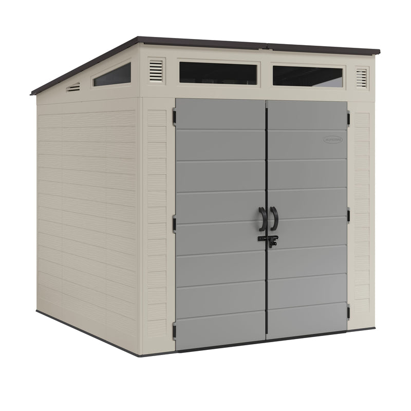 Modernist 7x7-ft Vanilla/Dove Grey Storage Shed N9105