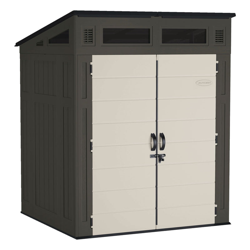 Modernist Outdoor Storage Shed, Grey, 6-ft x 5-ft P6975