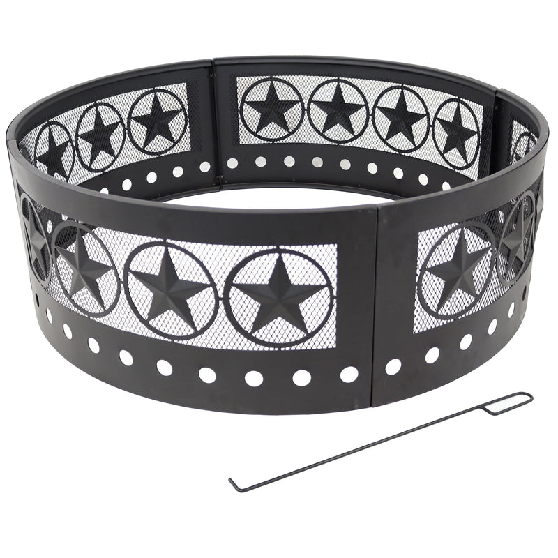 Décor Heavy-Duty Steel Cut Out Campfire Ring, 36-in N9288