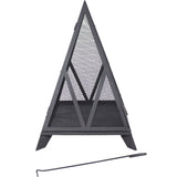Decor Majestic Pyramid Steel Fire Pit, Black