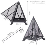 Decor Majestic Pyramid Steel Fire Pit, Black