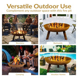Decor Rustic Cast Iron Fire Bowl, 30-in