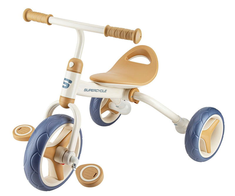 2-in-1 Toddlers & Kids' Tricycle with Detachable Pedals, 8-in, Beige F1760