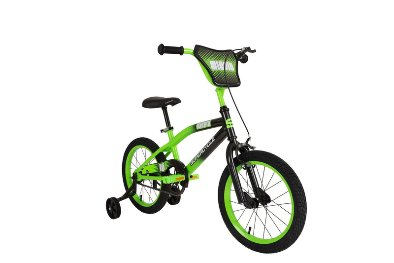 Misfit Kids' Bike with Training Wheels, 16-in, Green T5940