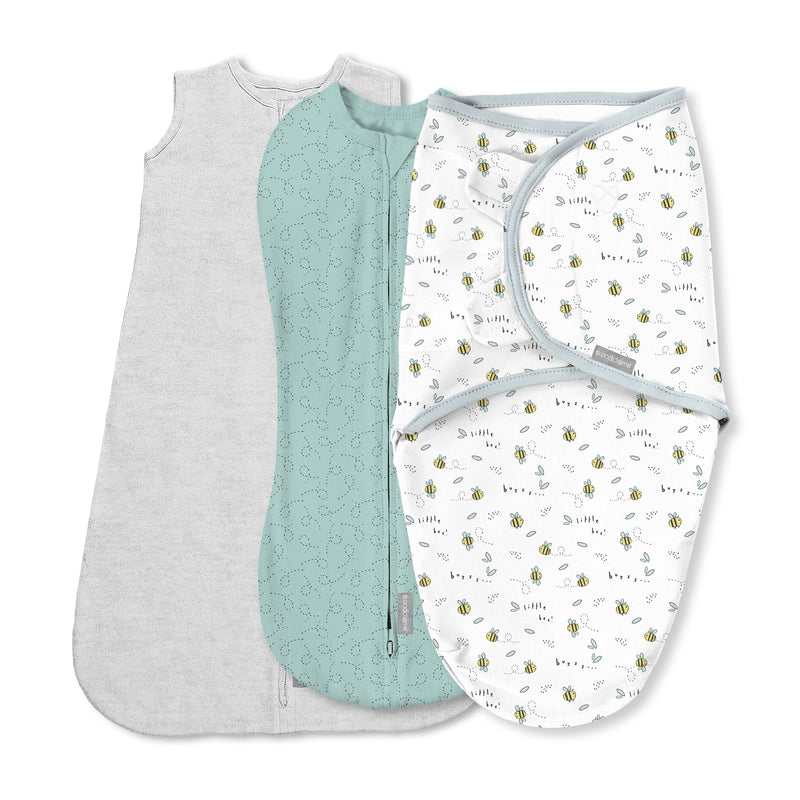 Comfort Easy Change Swaddle, Little Bees, Small/Medium, 3-pk W1905