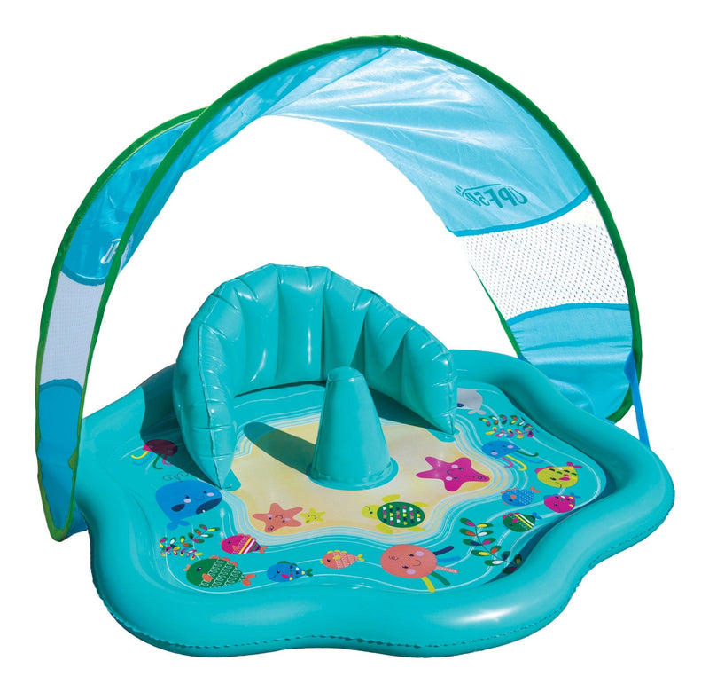Inflatable Baby Splash Mat with Canopy, 28-in, Ages 6-18m M8081