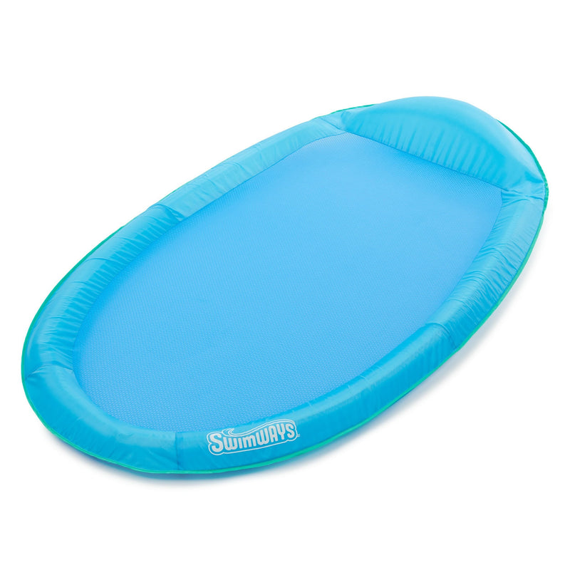 Inflatable Spring Float Pool Lounger, 66 x 40-in, Blue K6458