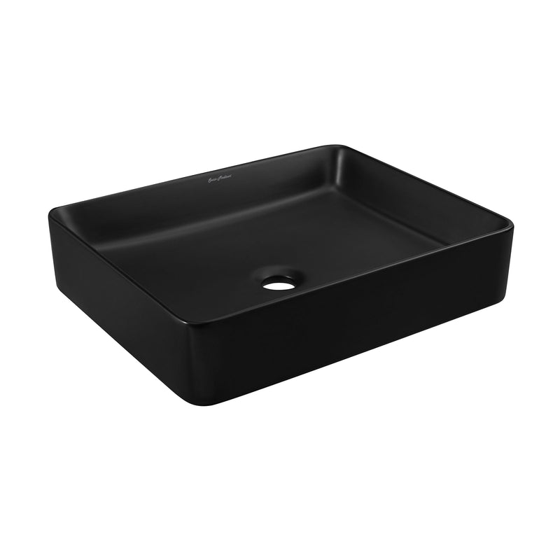Concorde Rectangle Ceramic Vessel Sink, Matte Black L0835