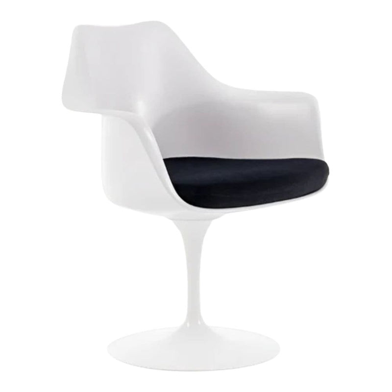 Tulip Chair with Arm, Fiberglass, Black J5646