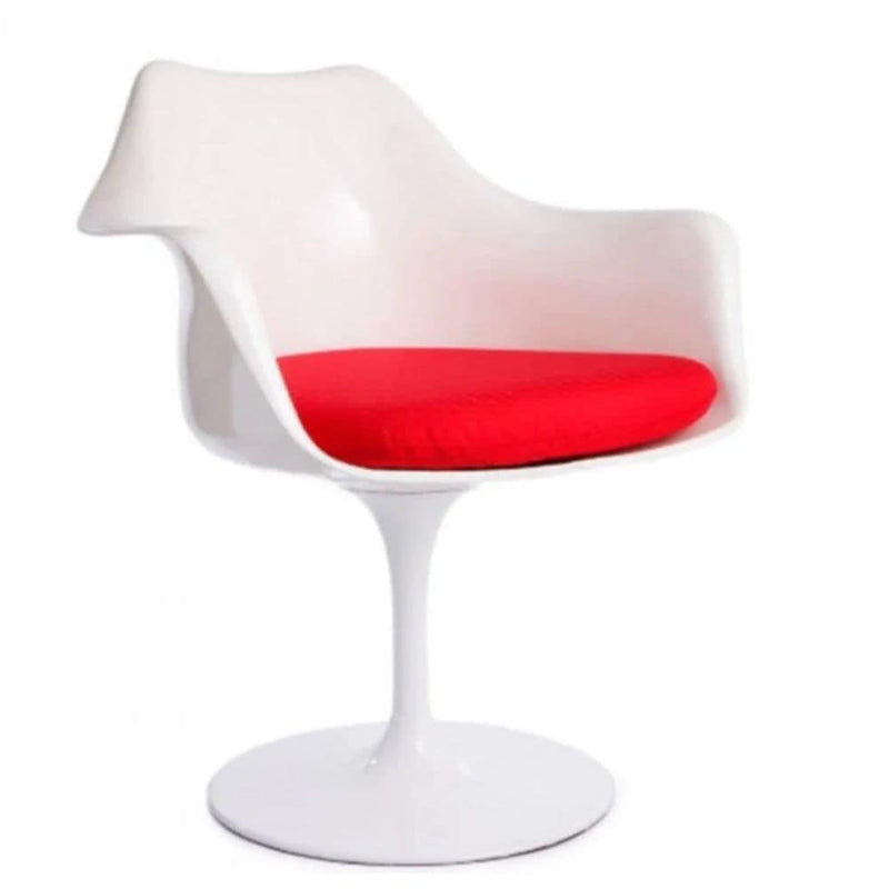 Tulip Chair with Arm, Fiberglass, Red J4046