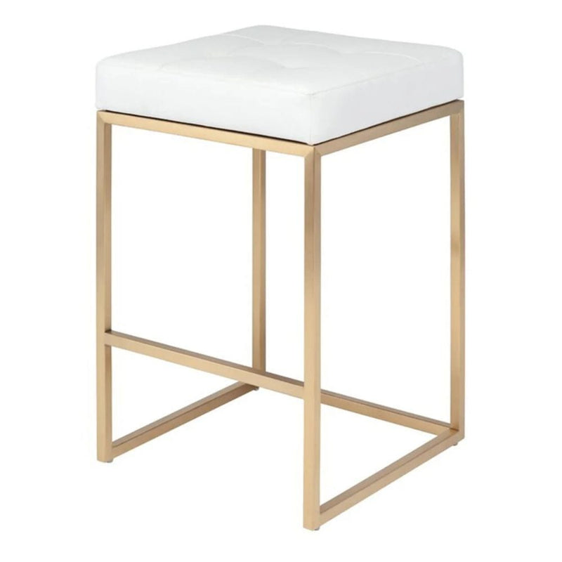 White Stainless Steel Pipe Counter Stool D8281