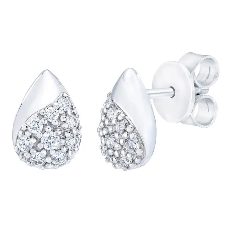 Teardrop Shaped Round Brilliant Diamond Earrings (0.32 ctw) P8837