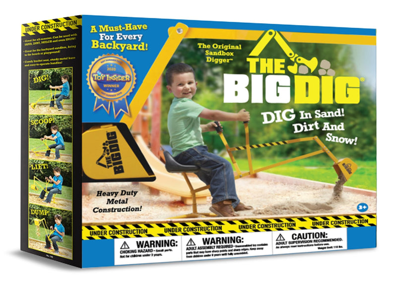 Kids' Ride-On Digger Excavator, Yellow, Ages 3+, for Summer/Backyard Activities F4820
