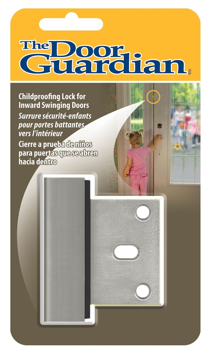Child Proof Lock for Inwards Swinging Door, Satin Chrome F0832