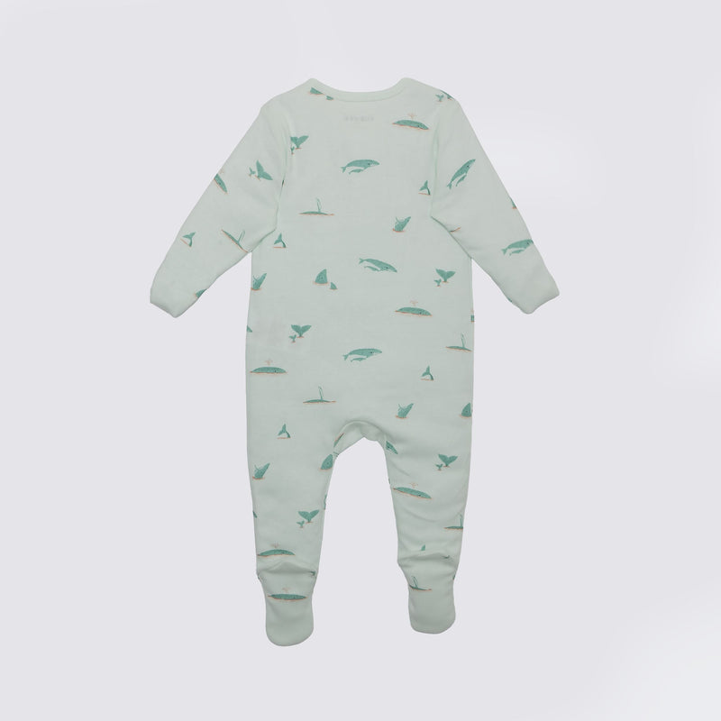 Whale Print Premium Organic Cotton Play and Grow Zippy, Various Sizes K8752