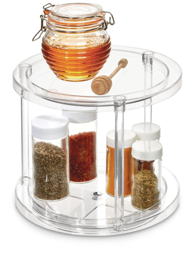 Clear 2-Tier Rotating Turntable Organizer J4120