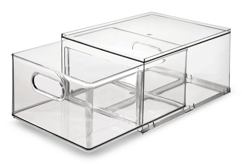 Clear Stackable Divided Customizable Storage Drawer, 11.5-L J0371