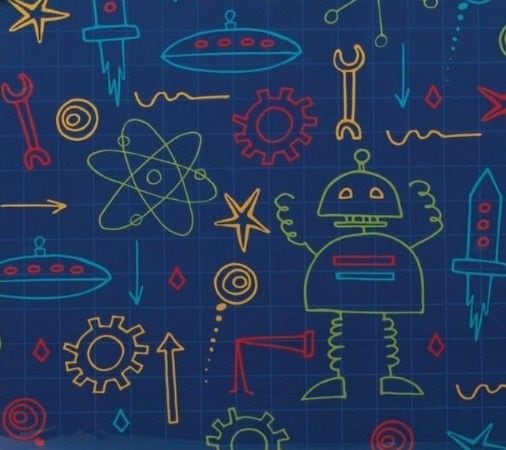 Kids Standard Insulated Soft Reusable Lunch Bag, Robot Doodles B2893