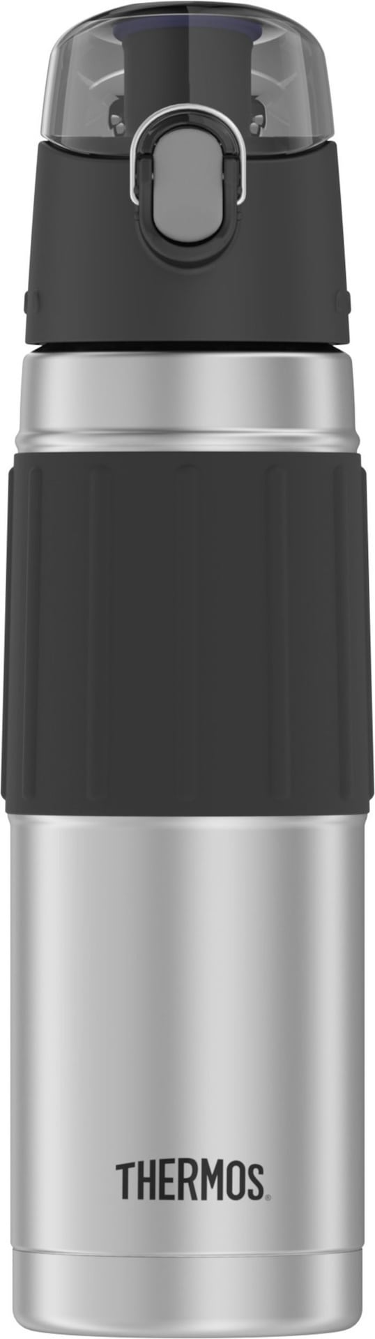 Stainless Steel Water Bottle, 530-mL, Black, with Push Button Lid F2924