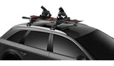 SnowPack Stainless Steel Roof Top Mount Ski/Snowboard Rack, Medium, Black, 2-pc