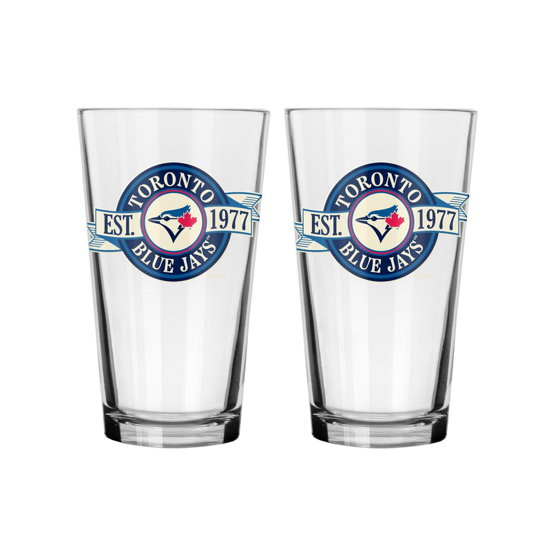 Pint Drinking Glass Set For Baseball Fans/Collectors, 16-oz, 2-pk E2893