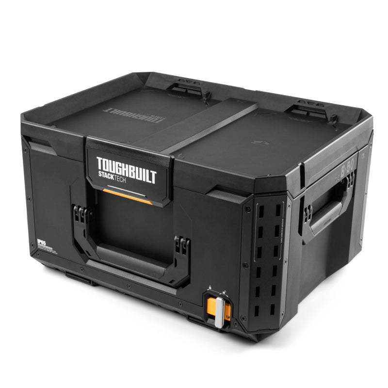 Middle Portable Modular Plastic/Metal Tool Box with Inner Tray, IP65-Rated, Black A6037