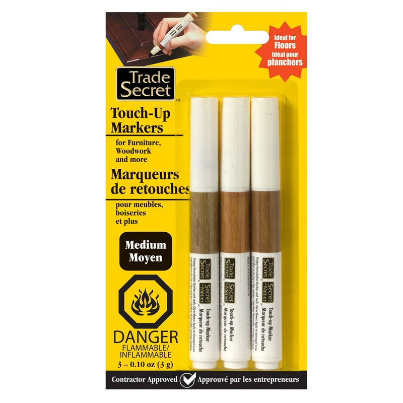 Medium Touch Up Markers for Wood, Medium Brown, 3-pk J3965