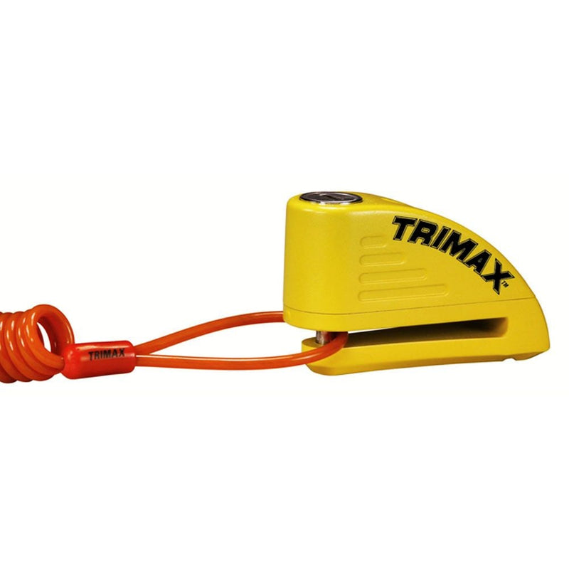Alarmed Disc Lock with 8mm Pin, Yellow with Pouch & Cable S8934