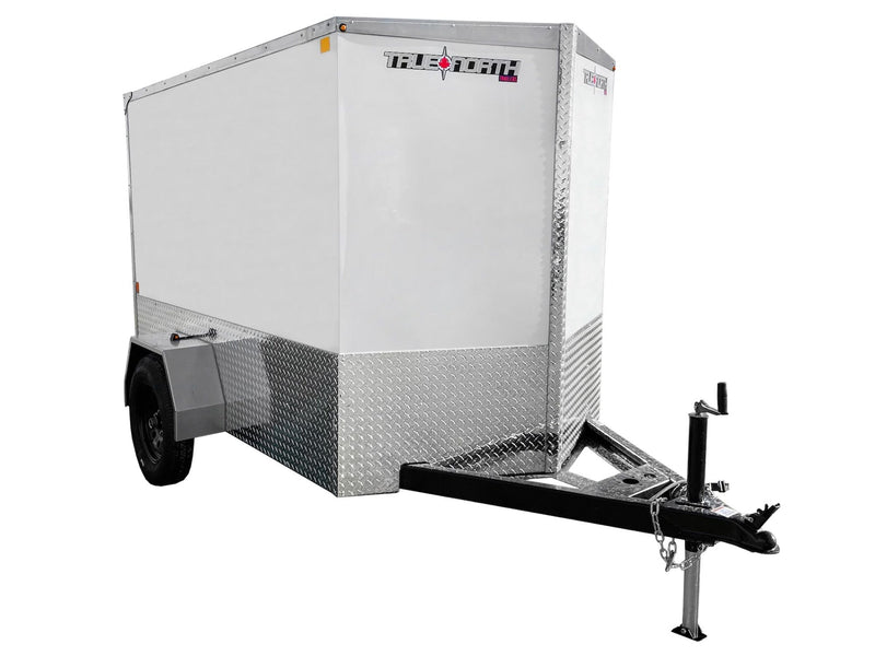 5 x 8-ft Enclosed Trailer with Ramp Door, White H1021