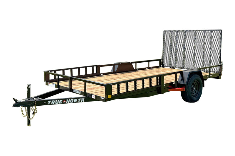 83-in x 14-ft Utility Trailer With Gate & Side ATV Ramps, Black X4611